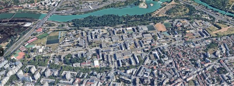 Vue aerienne du campus